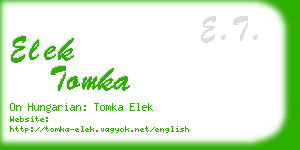 elek tomka business card